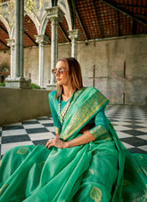 Significant Looking Mint Green Colour Saree